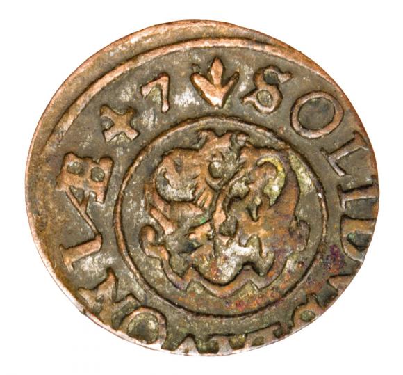 Szeląg 1647 Krystyna Waza Liwonia (2)