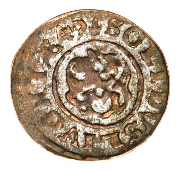 Szeląg 1649 Krystyna Waza Liwonia (2)