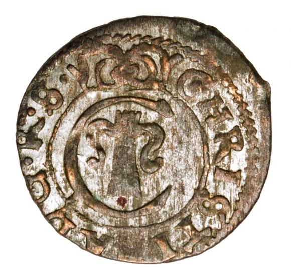 Szeląg 1651 Krystyna Waza Liwonia (1)