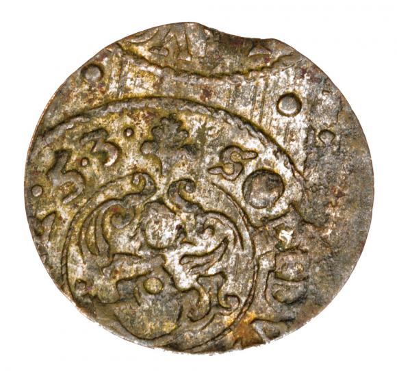 Szeląg 1653 Krystyna Waza Liwonia (2)