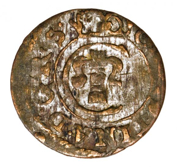 Szeląg 1654 Krystyna Waza Liwonia (1)