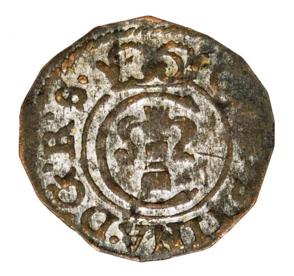 Szeląg 1654 Krystyna Waza Liwonia (1)