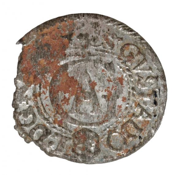 Szeląg 1628 Gustaw Adolf Ryga (1)