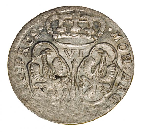 Szóstak 1757 Fryderyk II Wielki Prusy Królewiec (2)