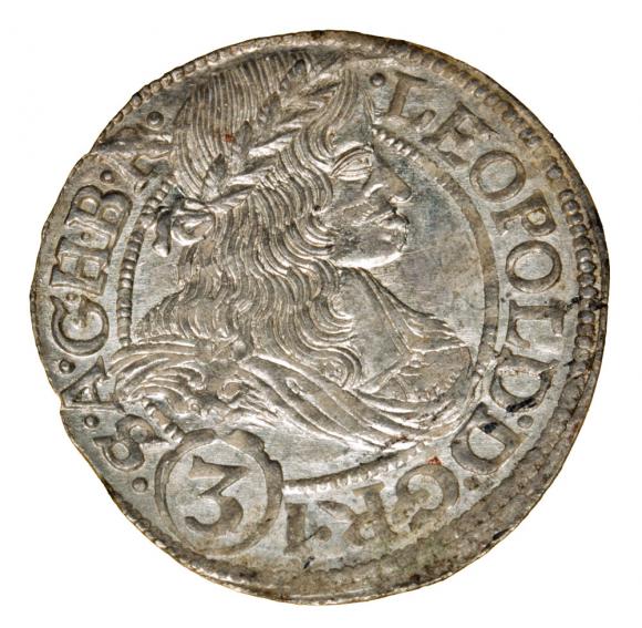 3 krajcary 1667 Leopold I Habsburg Wrocław (1)