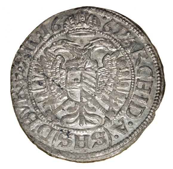 3 krajcary 1667 Leopold I Habsburg Wrocław (2)
