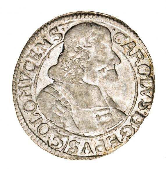 3 krajcary 1670 Karol II Lichtenstein Ołomuniec  (1)