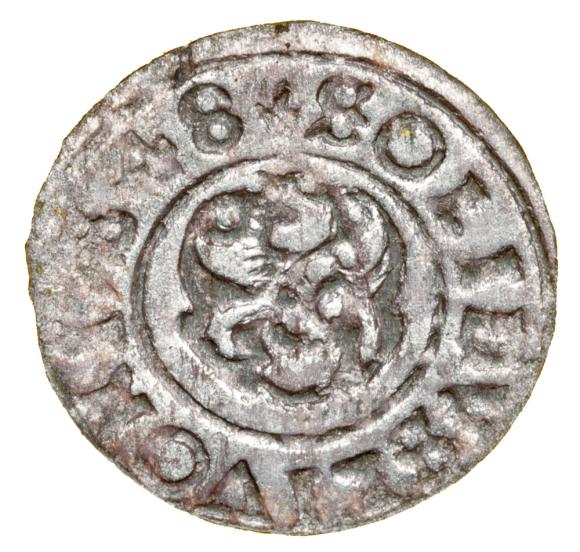Szeląg 1648 Krystyna Waza Liwonia (2)
