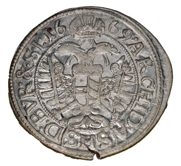 3 krajcary 1669 Leopold I Habsburg Wrocław (2)