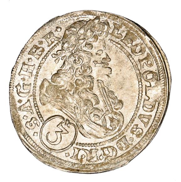 3 krajcary 1696 Leopold I Habsburg Brzeg (1)