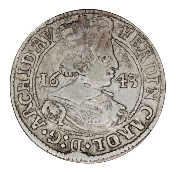 3 krajcary 1643 Ferdynand Karol Austria Tyrol Hall (1)