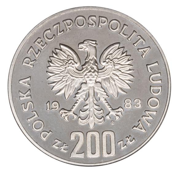 200 złotych 1983 300 Lat Odsieczy Wiedeńskiej nikiel próba (2)