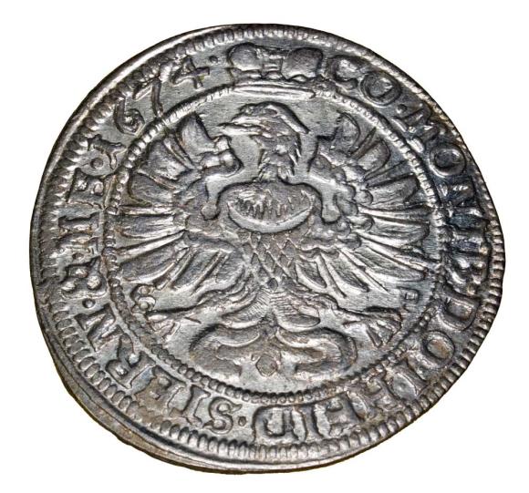 6 krajcarów 1674 Sylwiusz Fryderyk Witemberski Księstwo Oleśnickie Oleśnica (2)