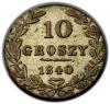 mini: 10 groszy 1840 Mikołaj I Romanow byłe Królestwo Polskie Warszawa (1)