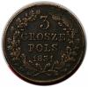 mini: 3 grosze 1831 Powstanie Listopadowe Warszawa (1)