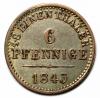 mini: 6 fenigów 1843 Ernest August V Hanowerski Hanower (1)