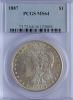 mini: 1 dolar 1887 USA grading PCGS MS64 (1)