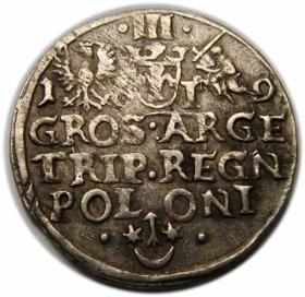 Obrazek 2 dla: Trojak 1619 Zygmunt III Waza Kraków