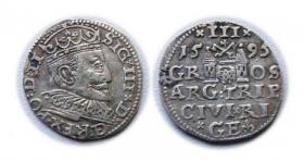 Obrazek dla: Trojak 1595 Zygmunt III Waza Ryga