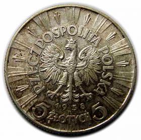 Obrazek 2 dla: 5 złotych 1938 Józef Piłsudski