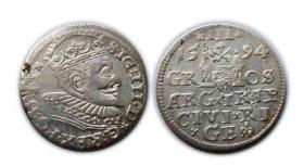 Obrazek dla: Trojak 1594 Zygmunt III Waza Ryga