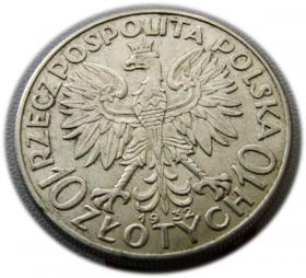 Obrazek 2 dla: 10 złotych 1932 Głowa Kobiety Londyn
