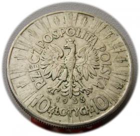 Obrazek 2 dla: 10 złotych 1935 Józef Piłsudski Warszawa