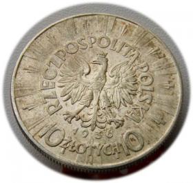 Obrazek 2 dla: 10 złotych 1936 Józef Piłsudski Warszawa