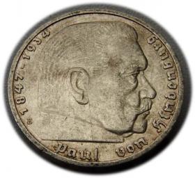 Obrazek dla: 5 marek 1938 Paul von Hindenburg / swastyka Drezno