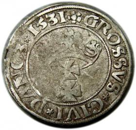Obrazek 2 dla: Grosz 1531 Zygmunt I Stary Gdańsk