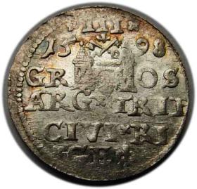 Obrazek 2 dla: Trojak 1598 Zygmunt III Waza Ryga