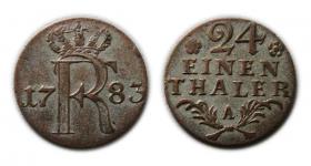 Obrazek dla: 1/24 talara 1783 Fryderyk II Wielki Berlin