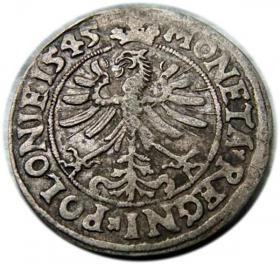 Obrazek 2 dla: Grosz 1545 Zygmunt I Stary Kraków