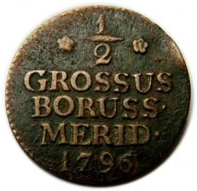 Obrazek dla: Półgrosz 1796 Fryderyk Wilhelm II Prusy Południowe Królewiec