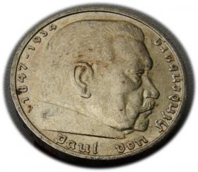 Obrazek dla: 5 marek 1935 F Paul von Hindenburg / orzeł pruski Stuttgart