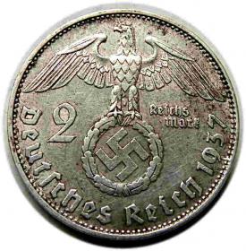Obrazek 2 dla: 2 marki 1937 Paul von Hindenburg Monachium D