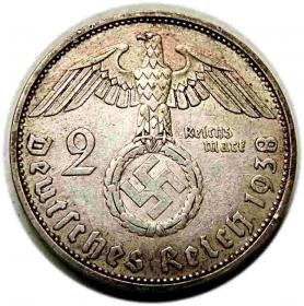 Obrazek 2 dla: 2 marki 1938 A Paul von Hindenburg Berlin