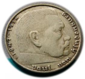 Obrazek dla: 2 marki 1939 Paul von Hindenburg / swastyka Hamburg