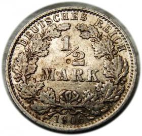 Obrazek dla: 1/2 marki 1906 Drezno