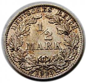 Obrazek dla: 1/2 marki 1913 A Berlin