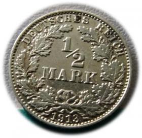 Obrazek dla: 1/2 marki 1913 A Berlin