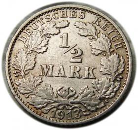 Obrazek dla: 1/2 marki 1913 Stuttgart