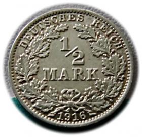 Obrazek dla: 1/2 marki 1916 Berlin