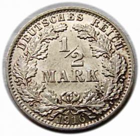 Obrazek dla: 1/2 marki 1916 Berlin