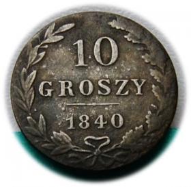 Obrazek dla: 10 groszy 1840, byłe Królestwo Polskie, Warszawa