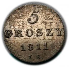 Obrazek dla: 5 groszy 1811 Fryderyk August Księstwo Warszawskie