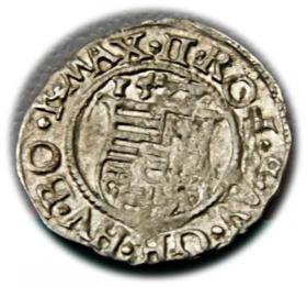 Obrazek 2 dla: Denar 1577 Maksymilian II Habsburg Węgry
