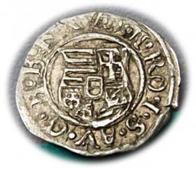 Obrazek 2 dla: Denar 1580 Rudolf II Habsburg Węgry