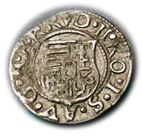 Obrazek 2 dla: Denar 1580 Rudolf II Habsburg Węgry
