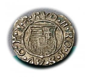 Obrazek 2 dla: Denar 1582 Rudolf II Habsburg Węgry